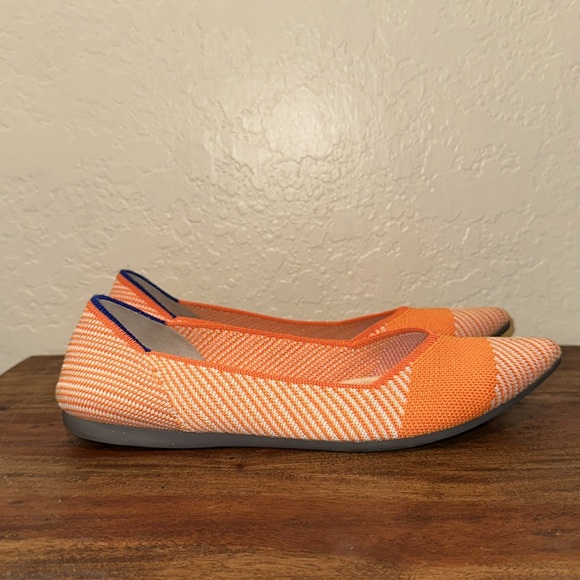 Rothy’s Orange Sherbet The Points Flats Shoes 7 - Picture 3 of 10